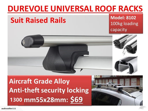 2 x  124 CM  Universal  Aluminum  Roof Rack  Cross Bars