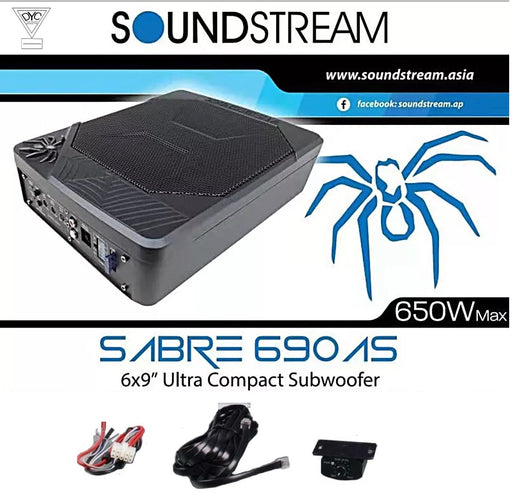 Soundstream Sabre-690AS  Underseat  6" x 9" ACTIVE SUBWOOFER（Built in Amplifier） (Copy)