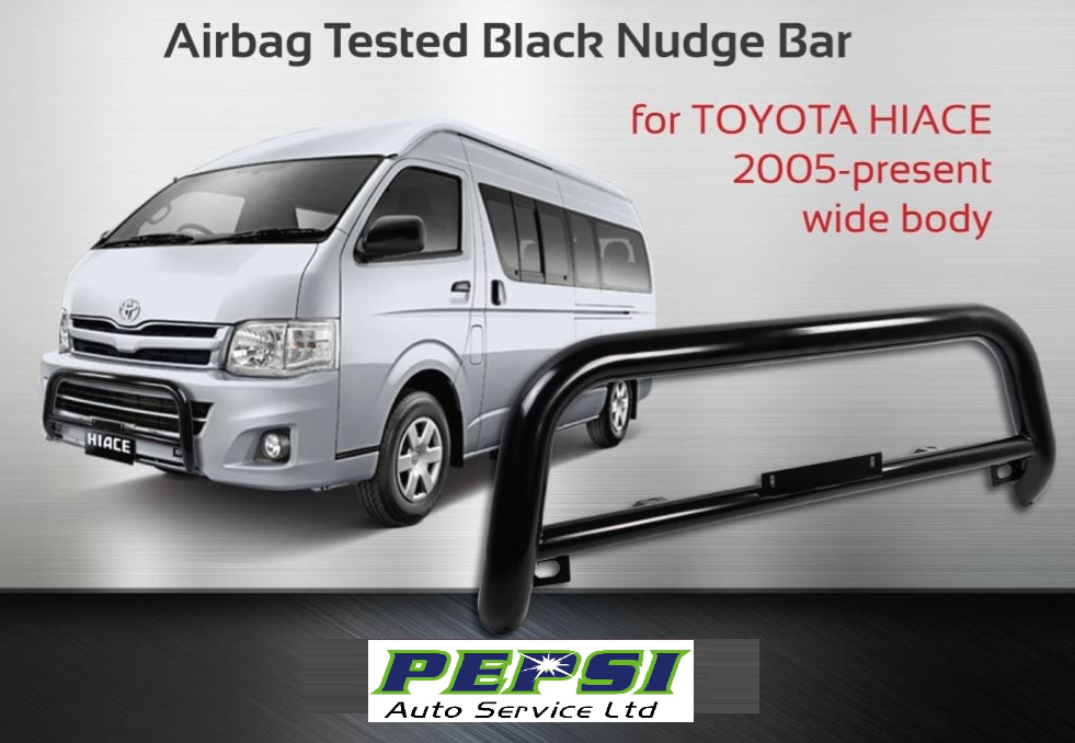 BLACK SLWB NUDGE BAR for TOYOTA JUMBO Wider HIACE 2005 - 2019 — Pepsi ...