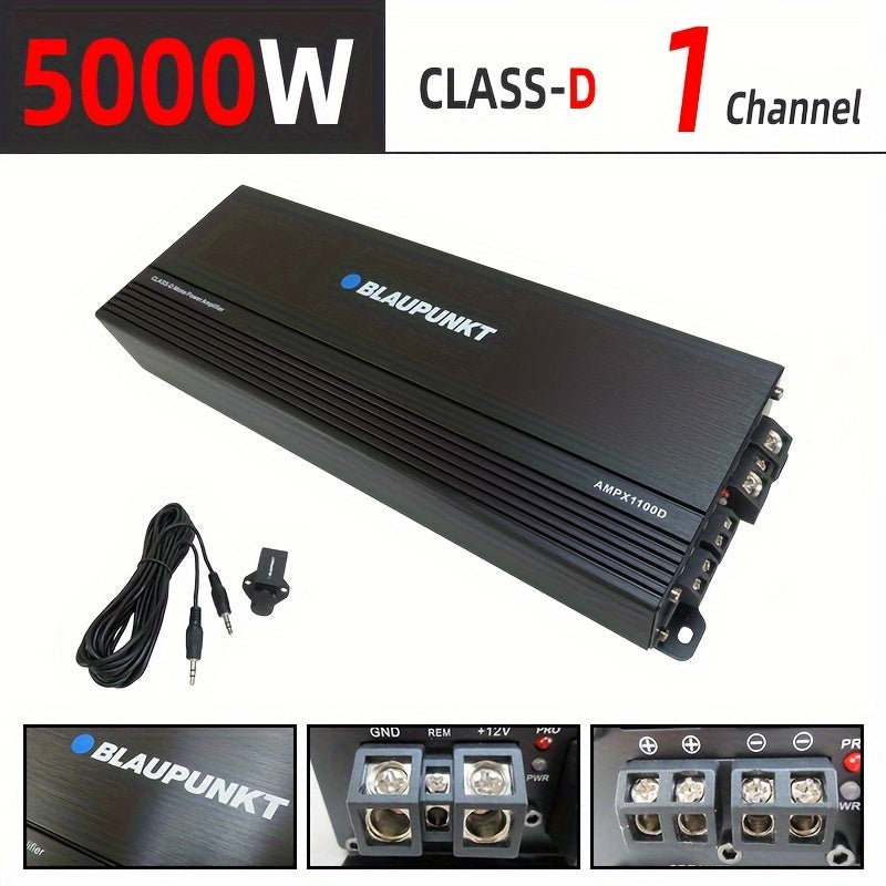 BLAUPUNKT  MONO BLOCK  1  Channels Class D  12V Car Amplifier Vehicle  5000W