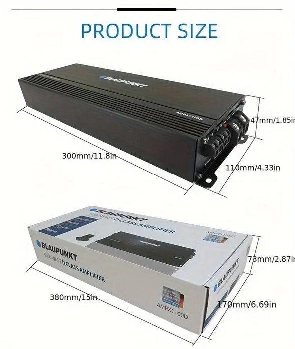 BLAUPUNKT  MONO BLOCK  1  Channels Class D  12V Car Amplifier Vehicle  5000W