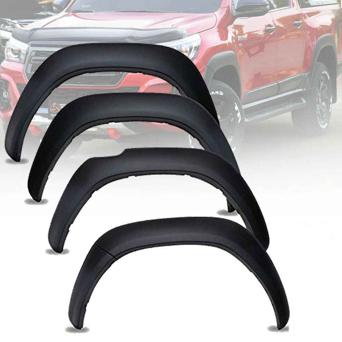 MATT BLACK OEM FENDER FLARE WHEEL ARCH WITH NUT FOR TOYOTA HILUX 2018+ New Shape