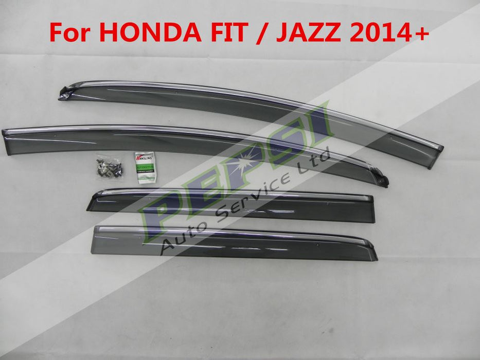 Door Visor / Weather Shield / Monsoon Guard for HONDA FIT / JAZZ 2014+ (4 PIECE)