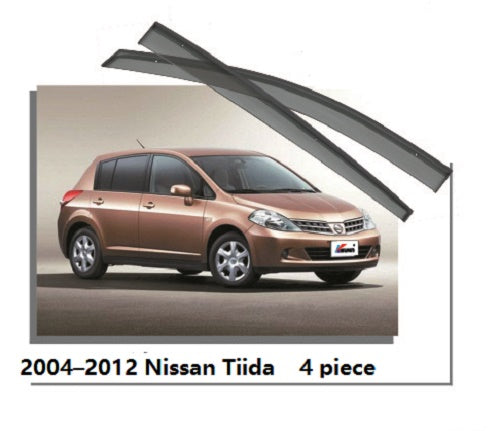 Door Visor / Weather Shield / Monsoon Guard for NISSAN Tiida 2004–2012 (4 PIECE)