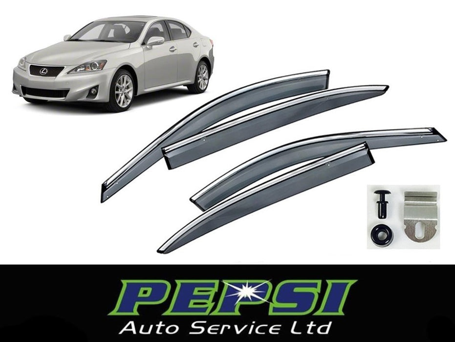 Door Visor / Weather Shield / Monsoon Guard for Lexus IS250 IS350 2010 -- 2013