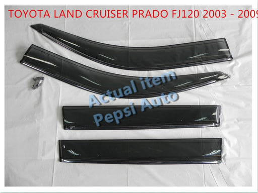 Door Visor / Weather Shield / Monsoon Guard for TOYOTA PRADO 120 series -4 PIECE