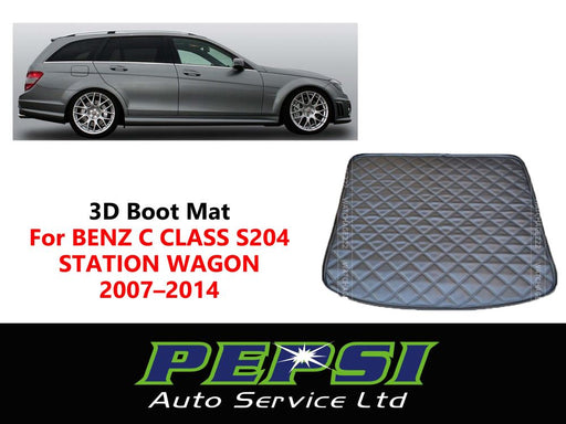 LEATHER  BOOT LINER  FLOOR MAT for BENZ C CLASS S204 STATION WAGON 2007–2014