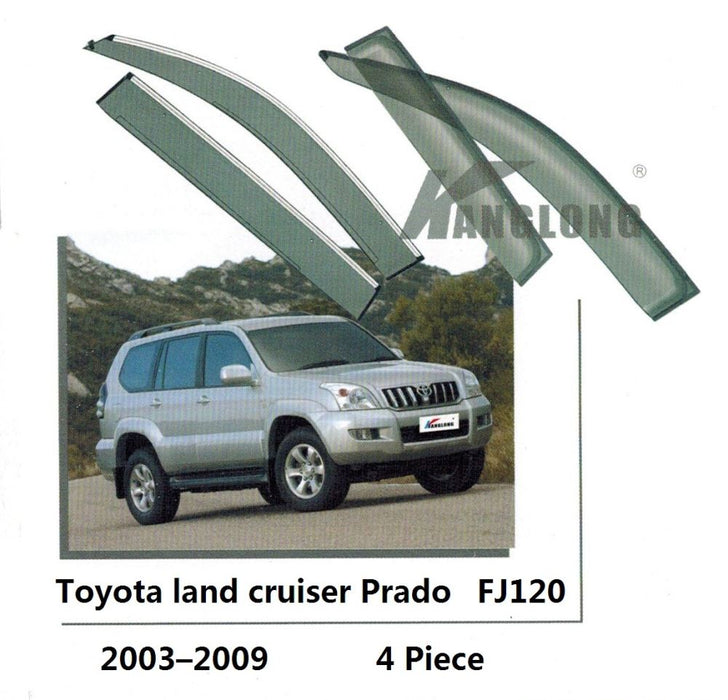 Door Visor / Weather Shield / Monsoon Guard for TOYOTA PRADO 120 series -4 PIECE