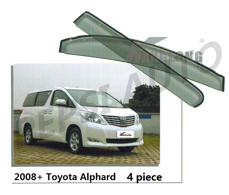 Door Visor / Weather Shield / Monsoon Guard for TOYOTA ALPHARD / VELLFIRE 2008+