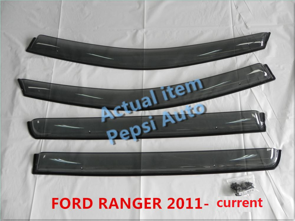 Door Visor / Weather Shield / Monsoon Guard For  FORD RANGER 2011+ (4 PIECE)