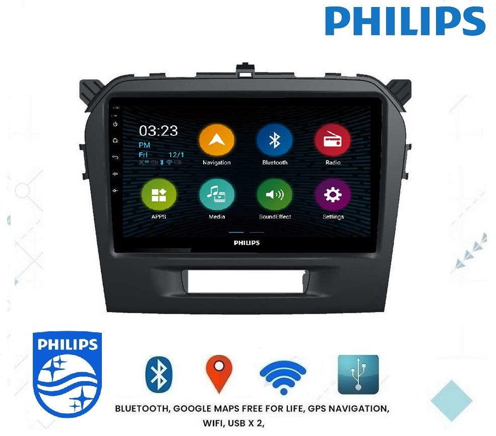 PHILIPS - SUZUKI VITARA 2015+ OEM 9 Inch  GPS NAV ANDROID STEREO - BLUETOOTH - Camera in